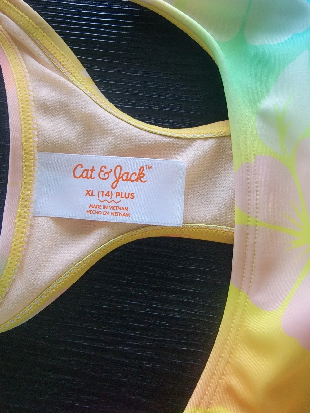 Cat & Jack Girls' Dreamy Hibiscus Floral Printed One Piece Swimsuit  XL(14) Plus